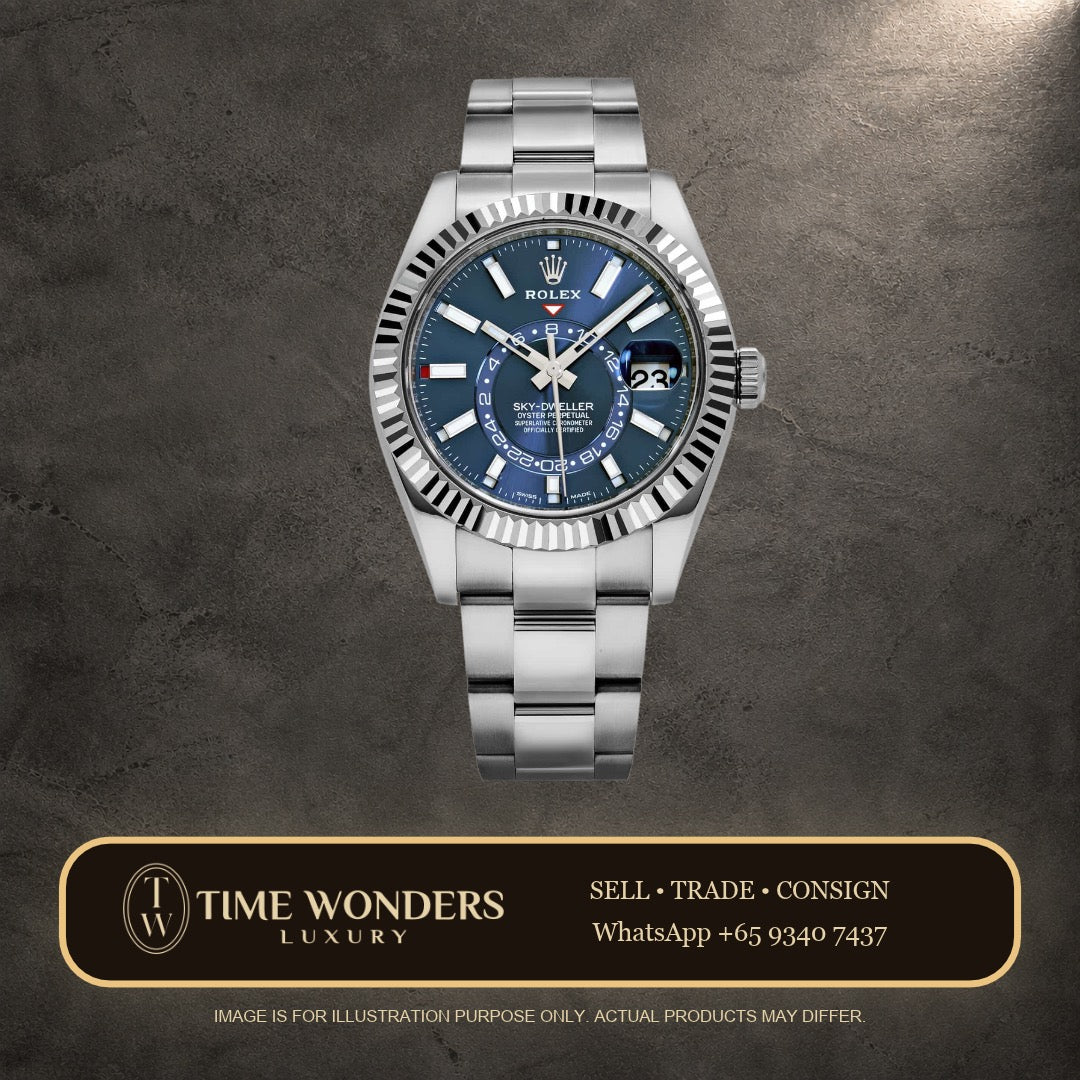 Mint October 2021 Rolex Sky Dweller 42mm Blue Dial 326934 Oyster Skydweller