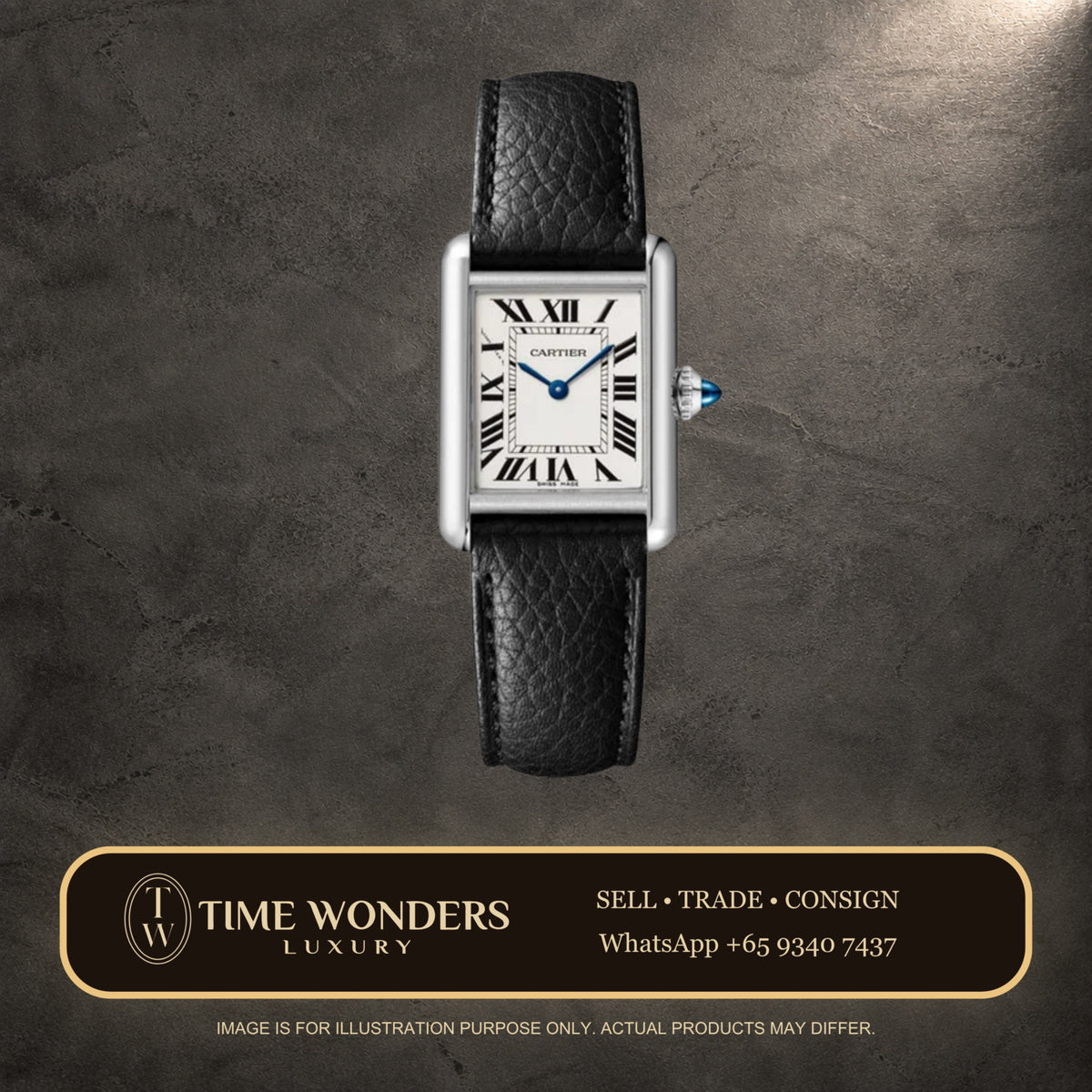 New September 2026 Cartier Tank Must Small WSTA0135 White Dial Stainless Steel Leather Strap