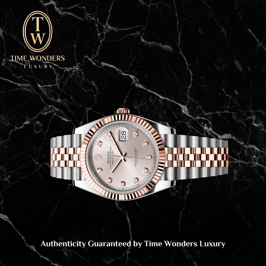 Lightly Used November 2024 Rolex Datejust 41mm 126331 Rose Gold Two-tone Champagne Dial Diamonds