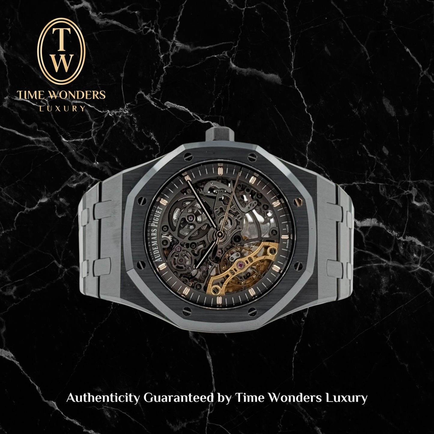 Like New 2023 Audemars Piguet Royal Oak 15416CE Double Balance Wheel Openworked Black Ceramic 15416 41mm