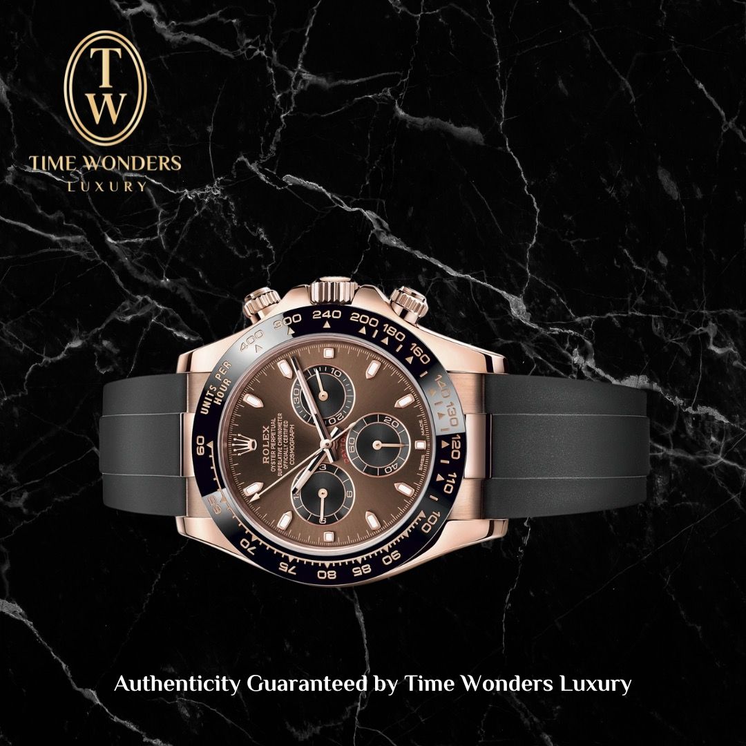 Like New April 2021 Rolex Daytona Rose Gold Brown Dial Oysterflex 116515LN 116515