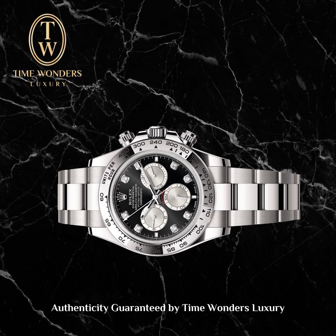 Like New December 2023 Rolex Daytona White Gold 126509 Black Dial Diamonds