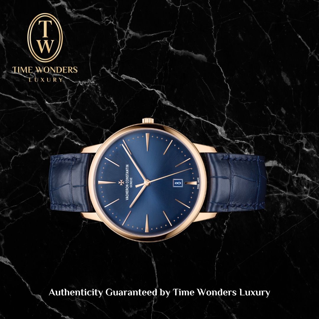 Like New November 2022 Vacheron Constantin Patrimony 40mm Rose Gold Blue Dial 85180/000R-B515