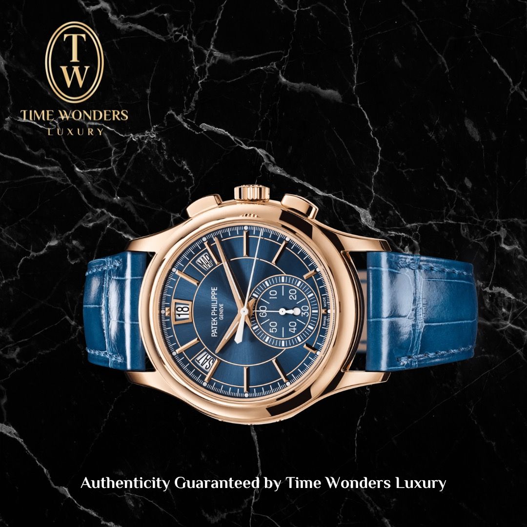 New Q4 2023 Patek Philippe Complication 5905R 5905 Flyback Chronograph Annual Calendar Rose Gold Blue Dial