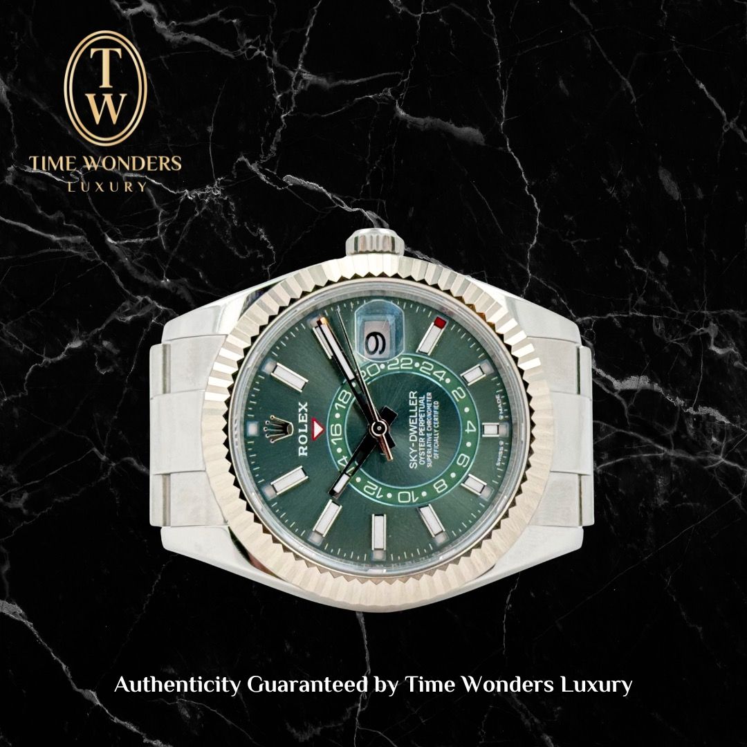 Like New September 2024 Rolex Sky Dweller 42mm Green 336934 Oyster
