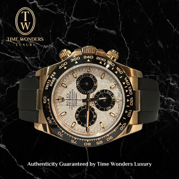 LNIB Jan 2024 Rolex Daytona Rose Gold Meteorite 116515LN 116515 Oysterflex