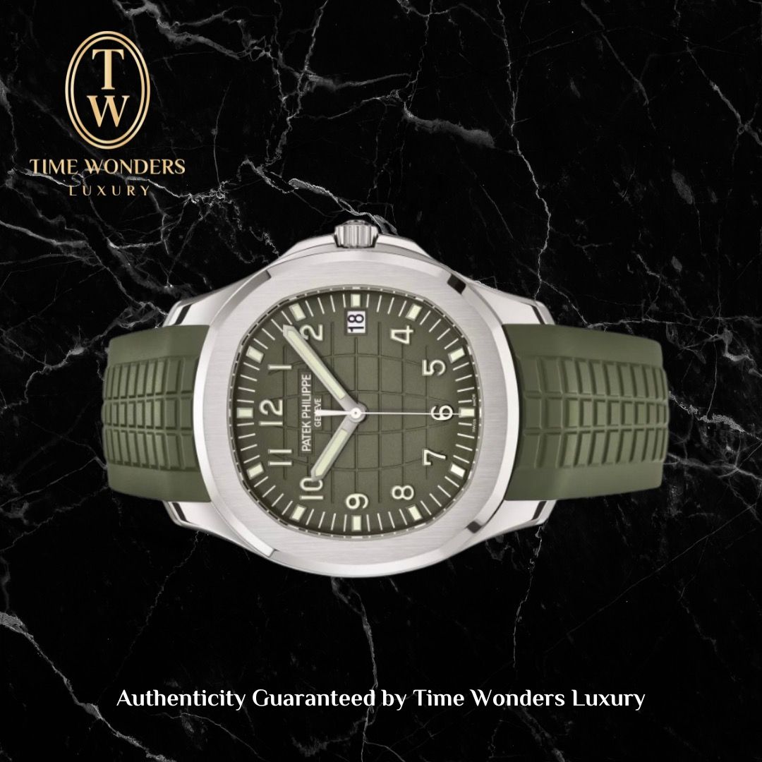Like New Q1 2024 Patek Philippe Aquanaut White Gold Green 5168G 5168