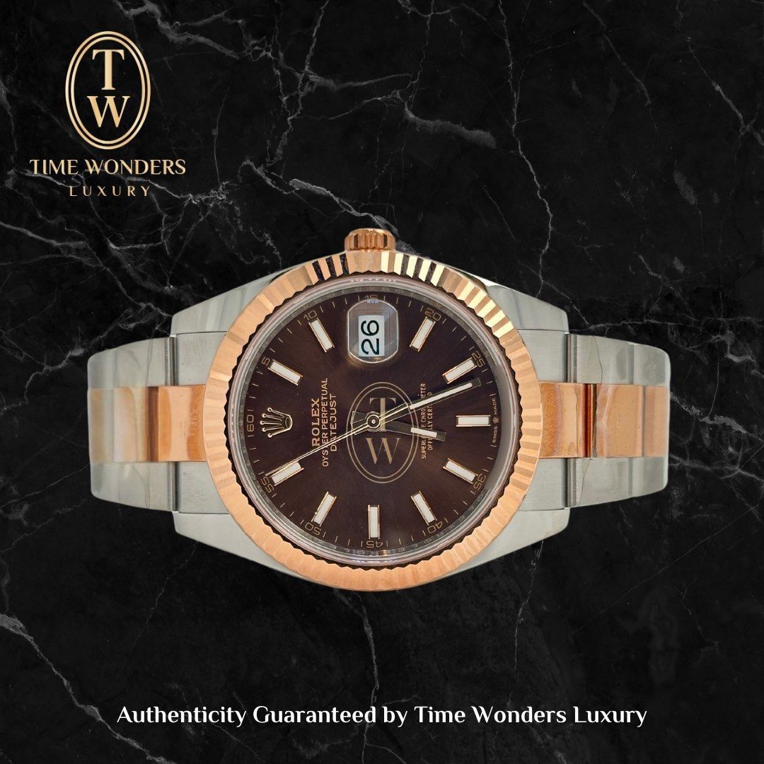 New October 2022 Rolex Datejust Two-tone 41mm 126331 Brown