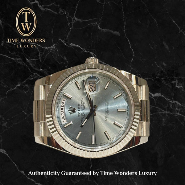 LNIB Rolex Day-Date 40 Platinum 228236 Ice Blue Daydate