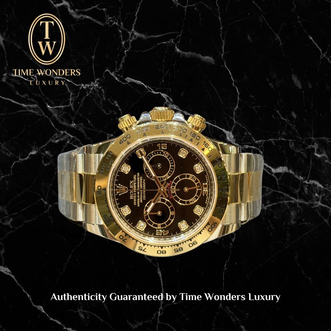 Mint December 2020 Rolex Daytona Two-tone Yellow Gold 116503 Black Dial Diamonds