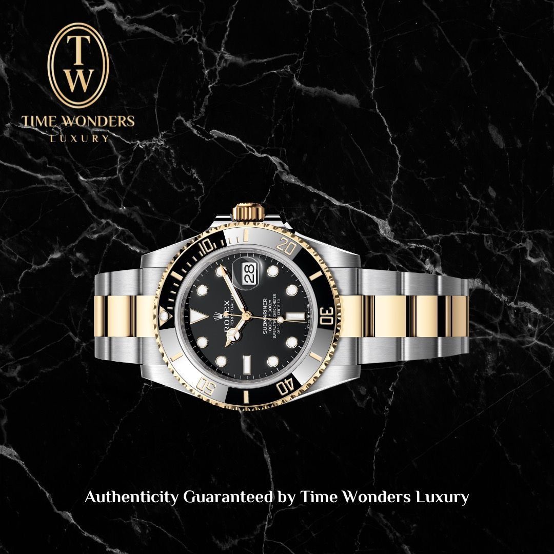 Mint November 2020 Rolex Submariner Two-tone Yellow Gold 126613LN Black Dial 126613