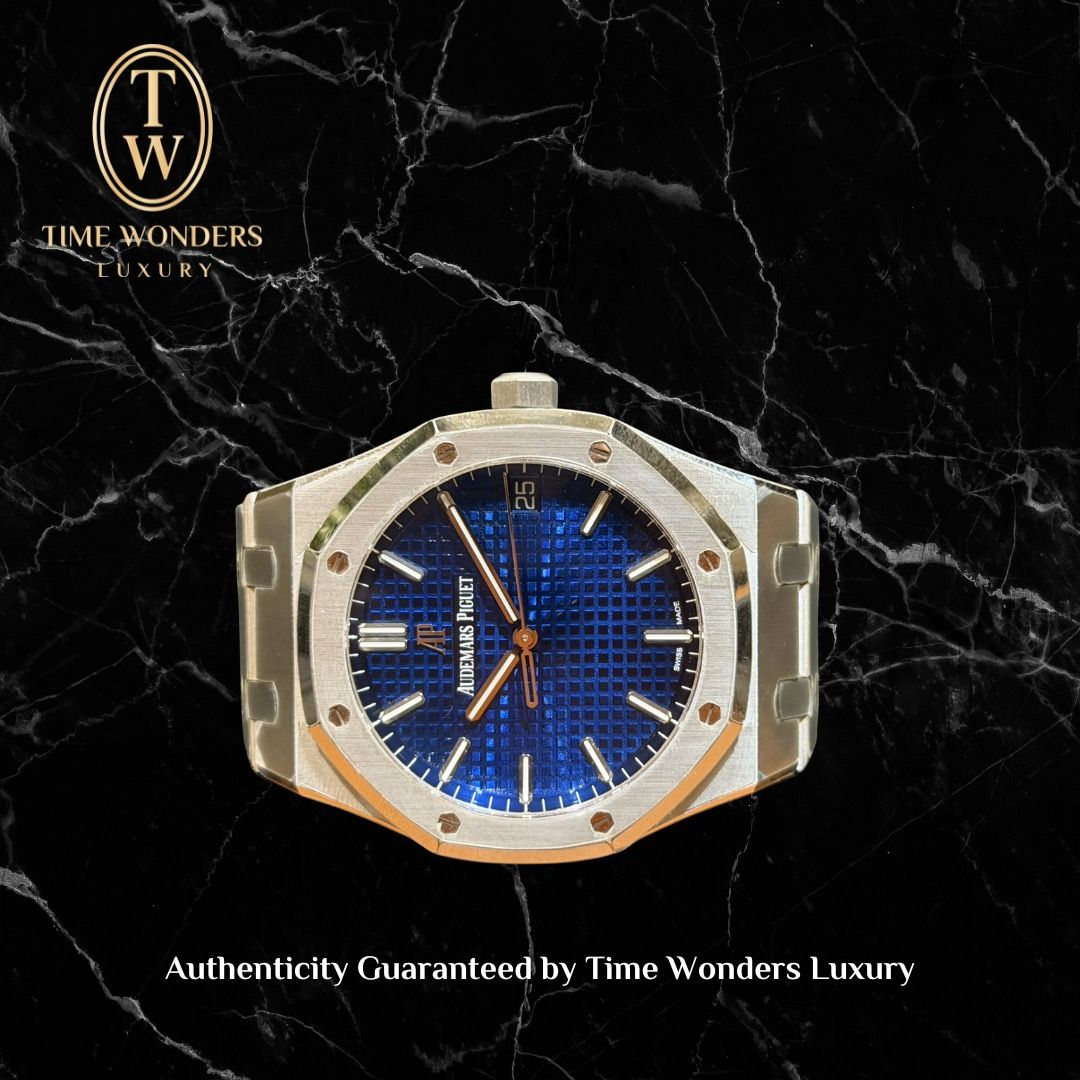 Mint November 2021 Audemars Piguet Royal Oak White Gold 41mm 15503BC Blue Dial 15503