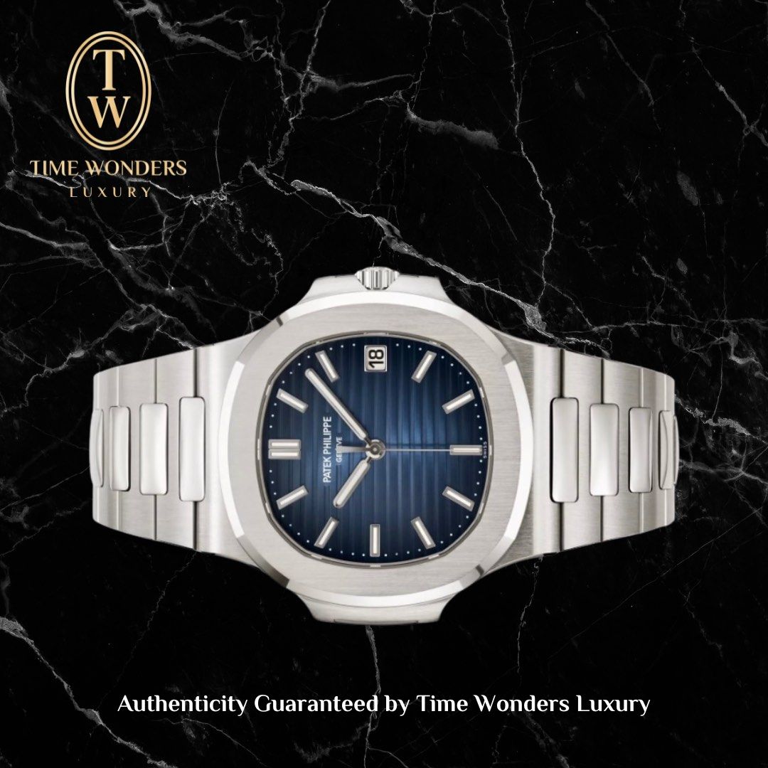 New 2023 Patek Philippe Nautilus White Gold Bracelet Blue Dial 5811/1G-001 5811