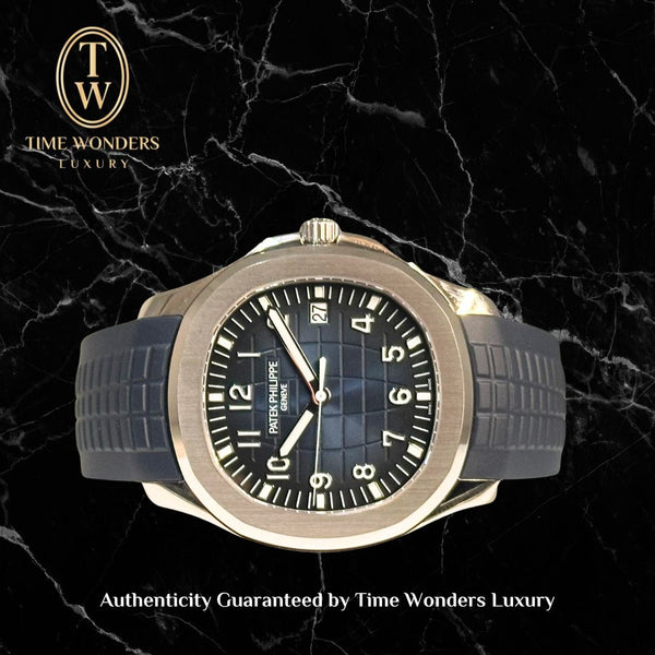 New April 2022 Patek Philippe Aquanaut White Gold Blue 5168G 5168