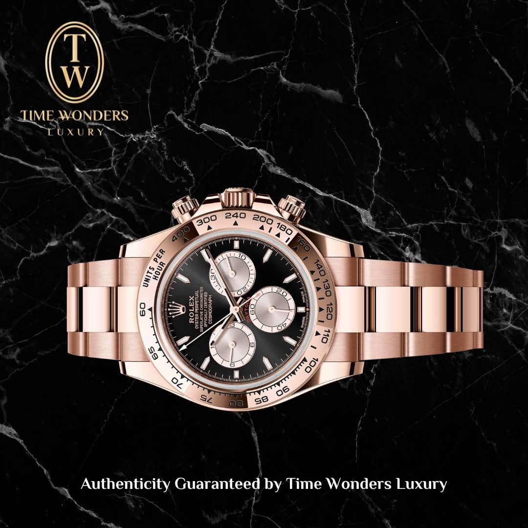 New April 2025 Rolex Daytona Rose Gold Black Dial 126505