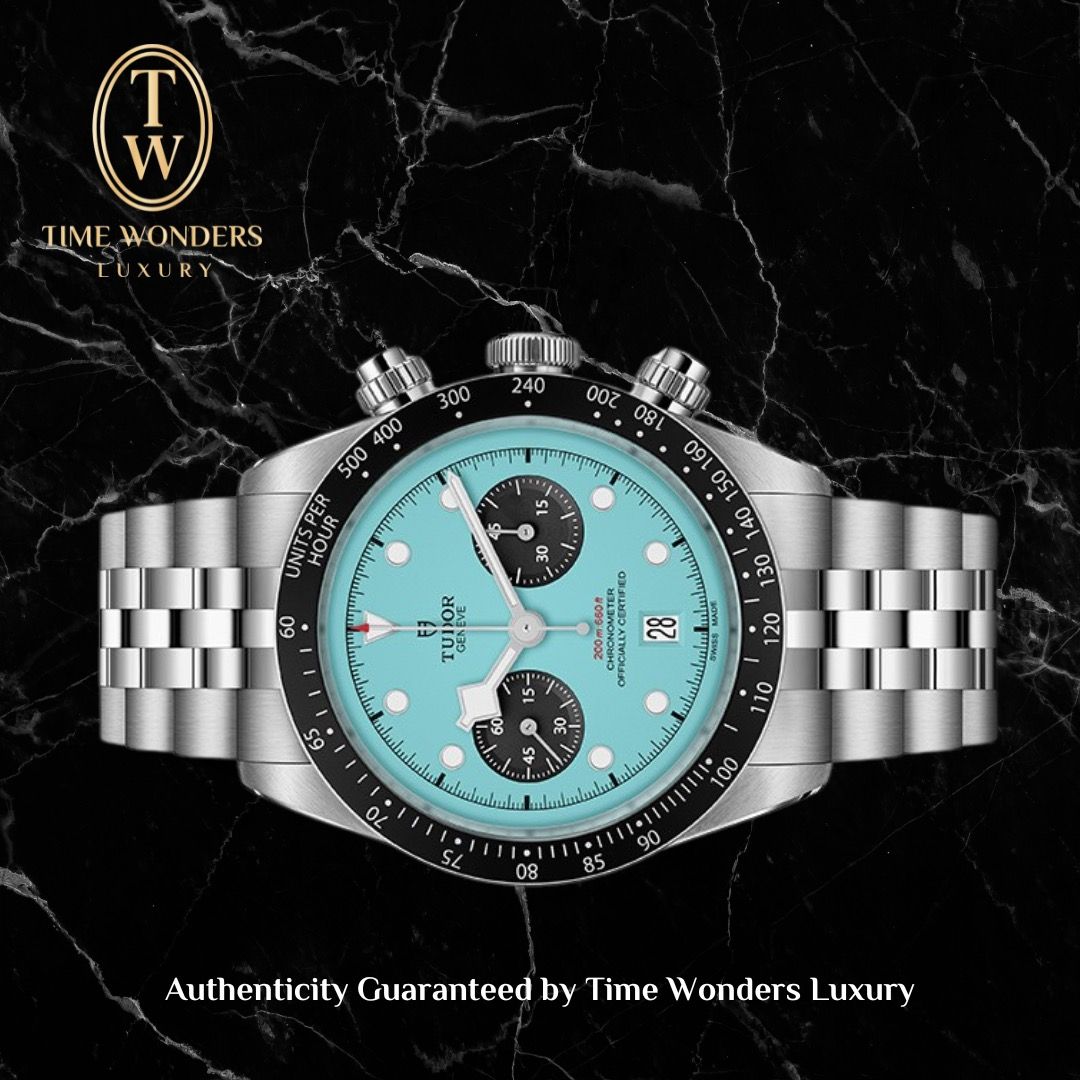 New April 2025 Tudor Black Bay Chronograph Flamingo Blue 79360N-0024 79360N 79360