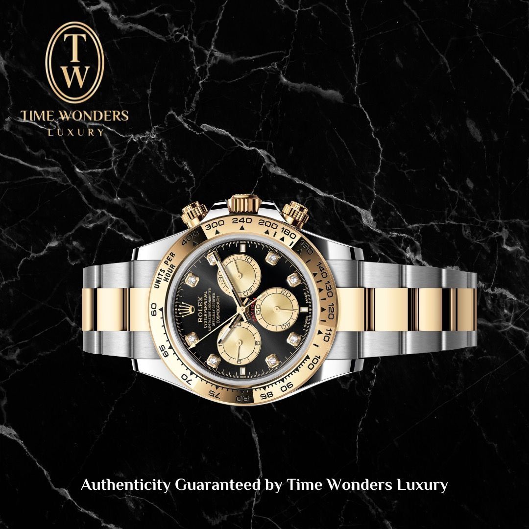 New April 2026 Rolex Daytona Yellow Gold Two-tone 126503 Black Dial Diamonds
