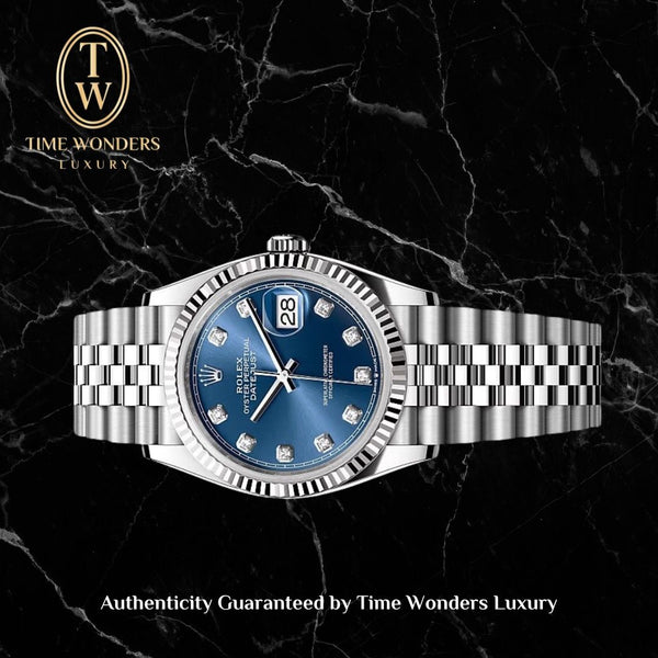 New August 2025 Rolex Datejust 36mm Blue Diamonds 126234