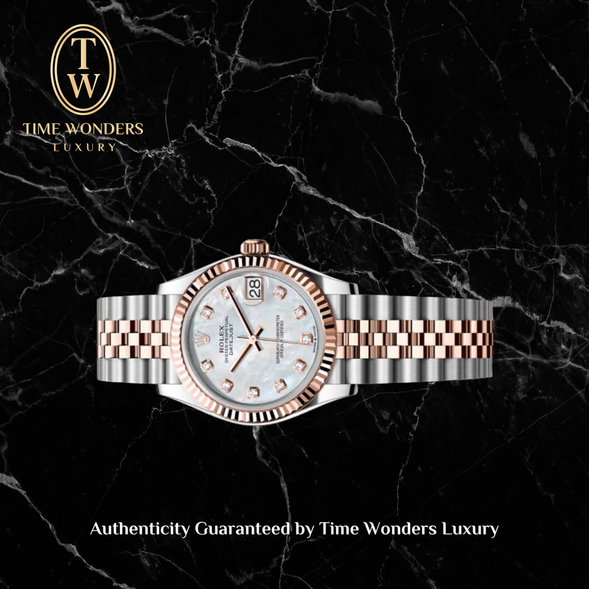 New August 2026 Rolex Datejust 31mm Two-tone Rose Gold 278271 MOP 10 points Diamond jubilee Mother Of Pearl Dial