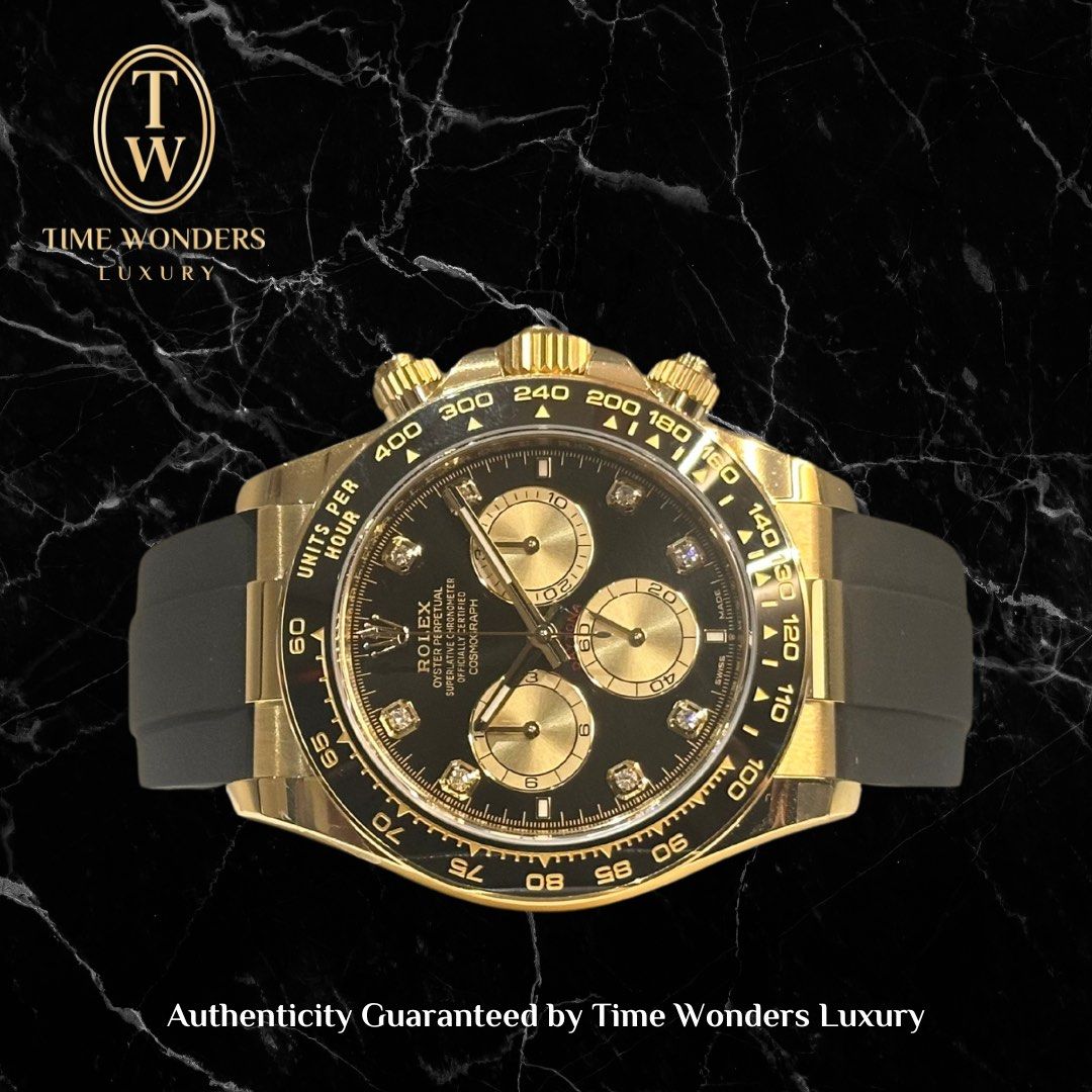 New Jan 2025 Rolex Daytona 126518LN Oysterflex Black Dial 8points Diamonds