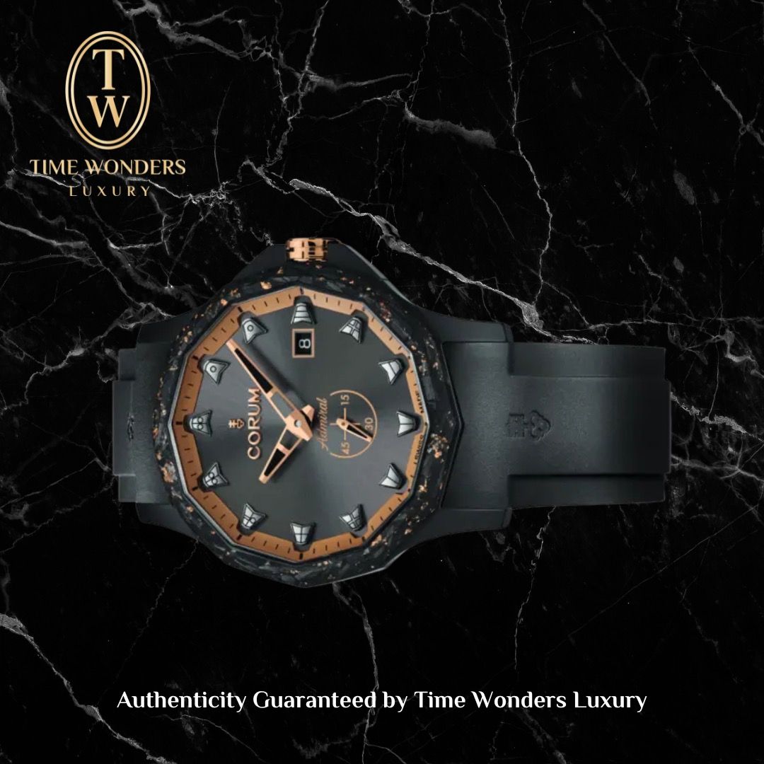 New January 2024 Corum 395.600.92/F371 AN10 Admiral Rubber Black and Gold Dial