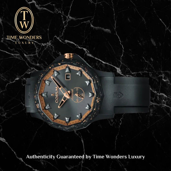 New January 2024 Corum 395.600.92/F371 AN10 Admiral Rubber Black and Gold Dial