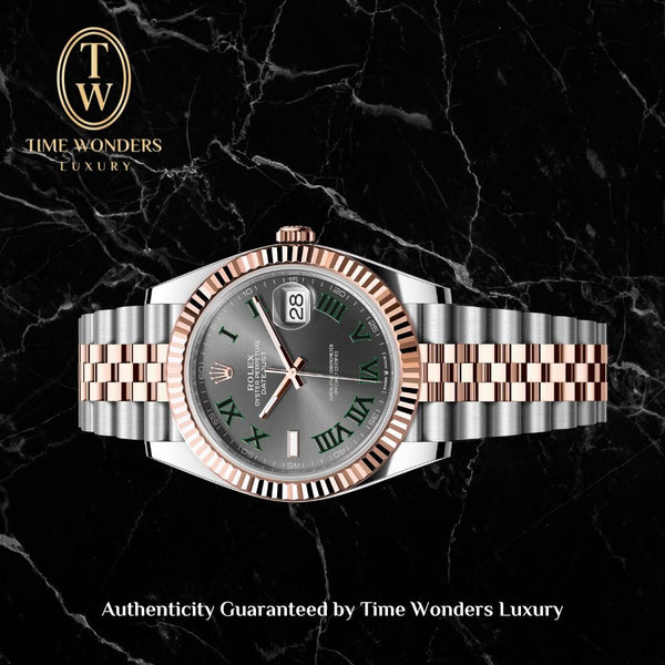 New July 2025 Rolex Datejust 41mm Two-tone Rose Gold Wimbledon 126331