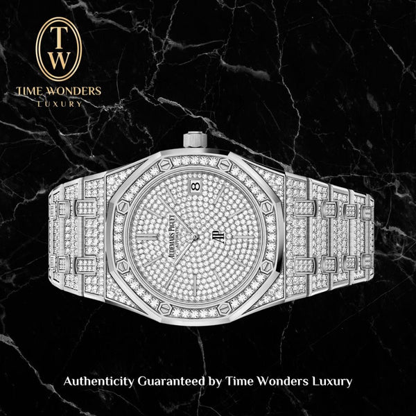 New March 2025 Audemars Piguet Royal Oak Jumbo Full Diamonds 39mm 16202BC 16202 White Gold