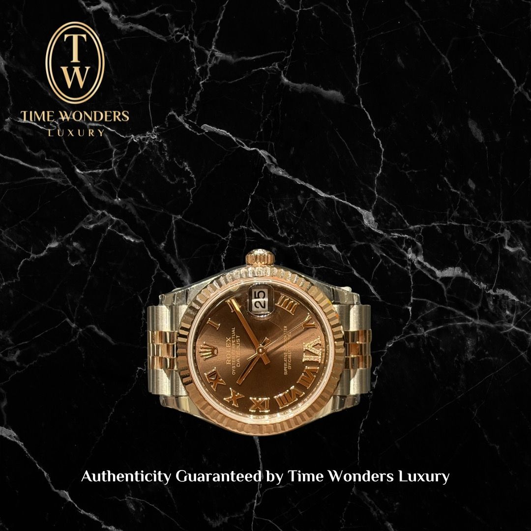 New May 2026 Rolex Datejust 31mm Two-tone Rose Gold 278271 Brown Dial Diamonds