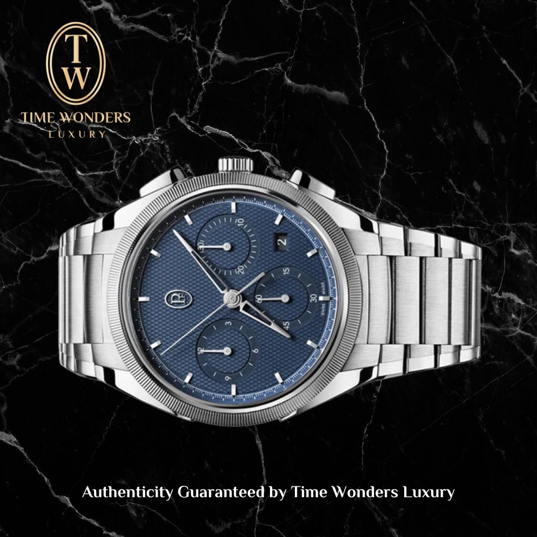 New Parmigiani Fleurier Tonda PF Chronograph Steel Platinum Milano Blue 42mm PFC915-1020001-100182