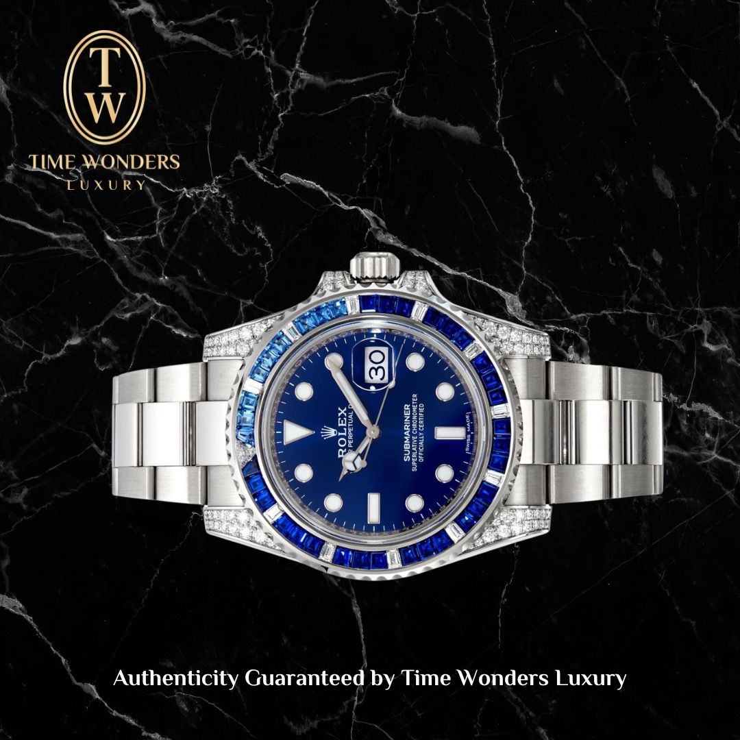 Like New December 2019 Rolex Submariner White Gold 116659SABR Blue Dial Diamonds Blue Sapphire 116659 Off-Catalogue