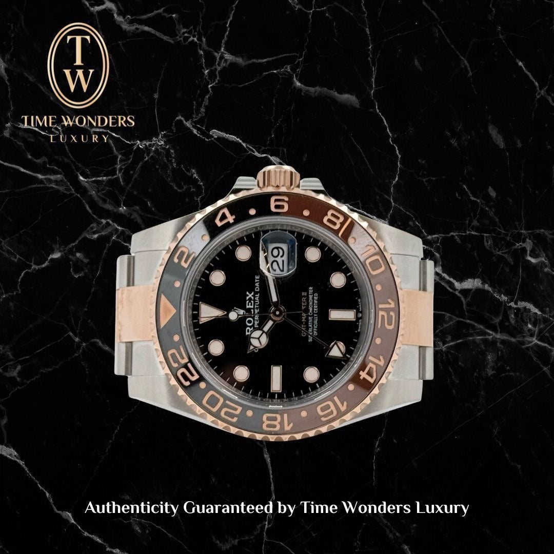 Mint February 2025 Rolex GMT-Master II Two-tone Rose Gold Rootbeer 126711CHNR 126711