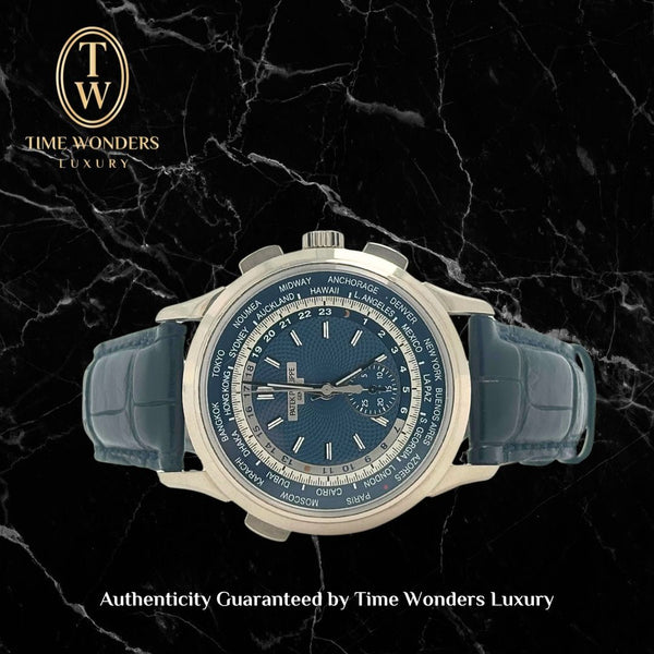 Used April 2019 Patek Philippe World Time Chronograph 5930G 5930 White Gold