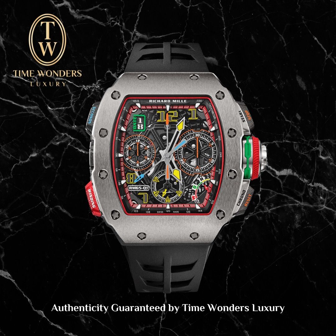 Mint 2021 Richard Mille 65-01 Titanium RM65-01 6501 RM6501 Split Second Chronograph