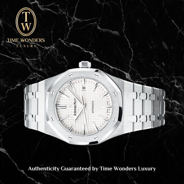 Used March 2017 Audemars Piguet Royal Oak 41mm White 15400ST 15400