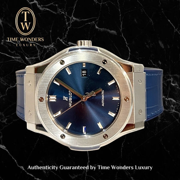 Used Oct 2021 Hublot Classic Fusion Blue 45mm 511.NX.7170.RX Titanium