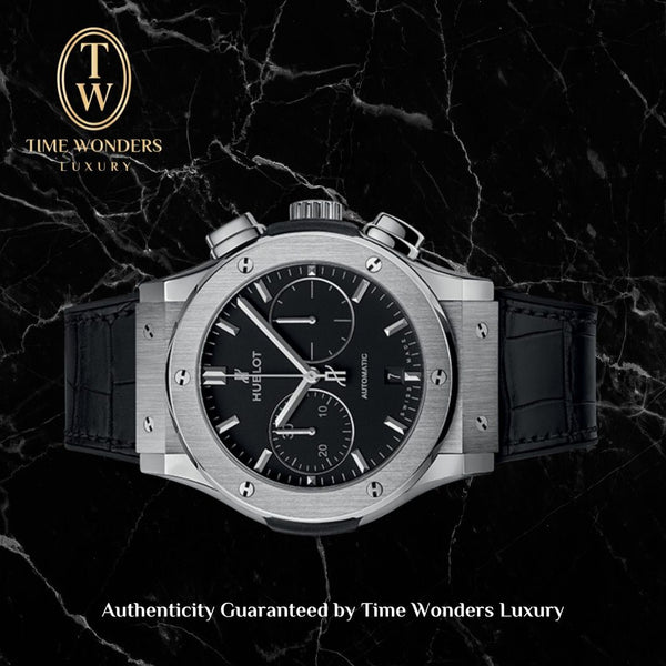 Used October 2017 Hublot Classic Fusion Chronograph Titanium 521.NX.1171.LR Black