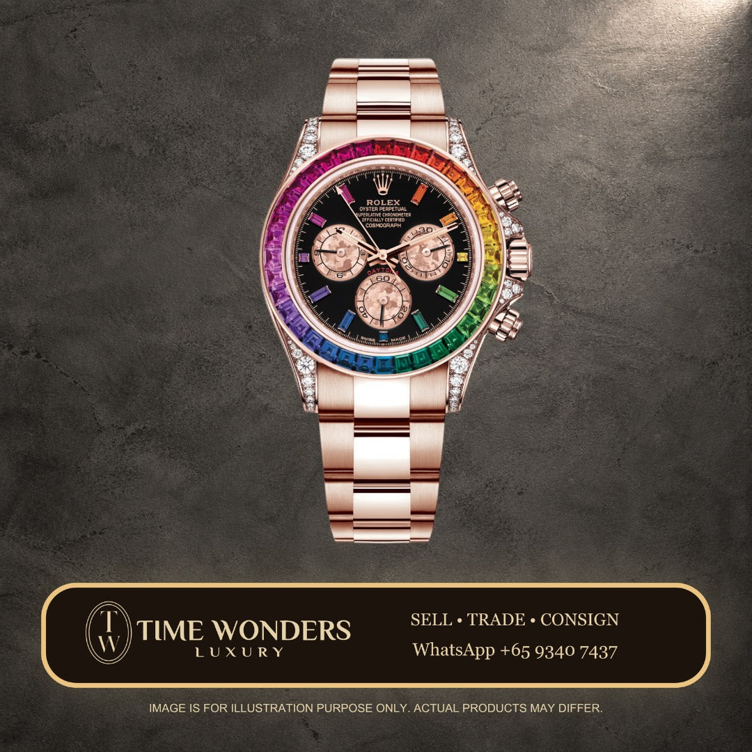Mint December 2021 Rolex Daytona Rainbow 116595RBOW Rose Gold 116595