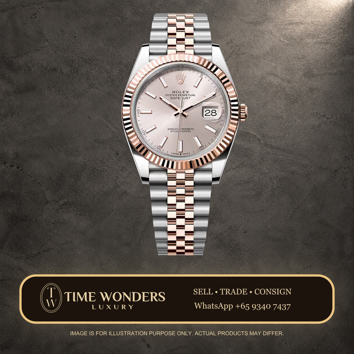 New September 2026 Rolex Datejust 41mm Two-tone 126331-0010 Rose Gold Sundust Pink Dial Jubilee