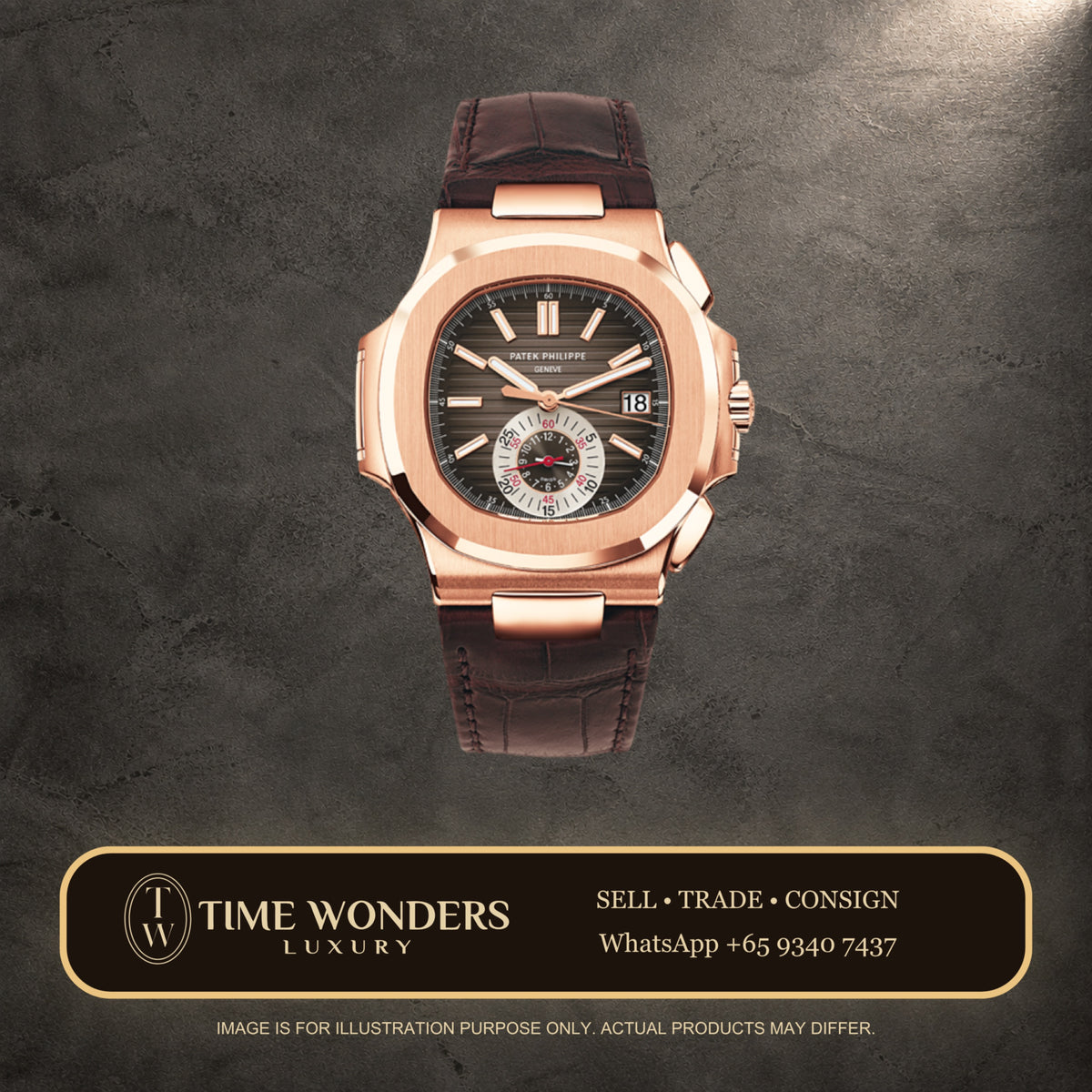 Mint Q4 2021 Patek Philippe Nautilus 5980R-001 Flyback Chronograph Rose Gold Brown Dial Leather