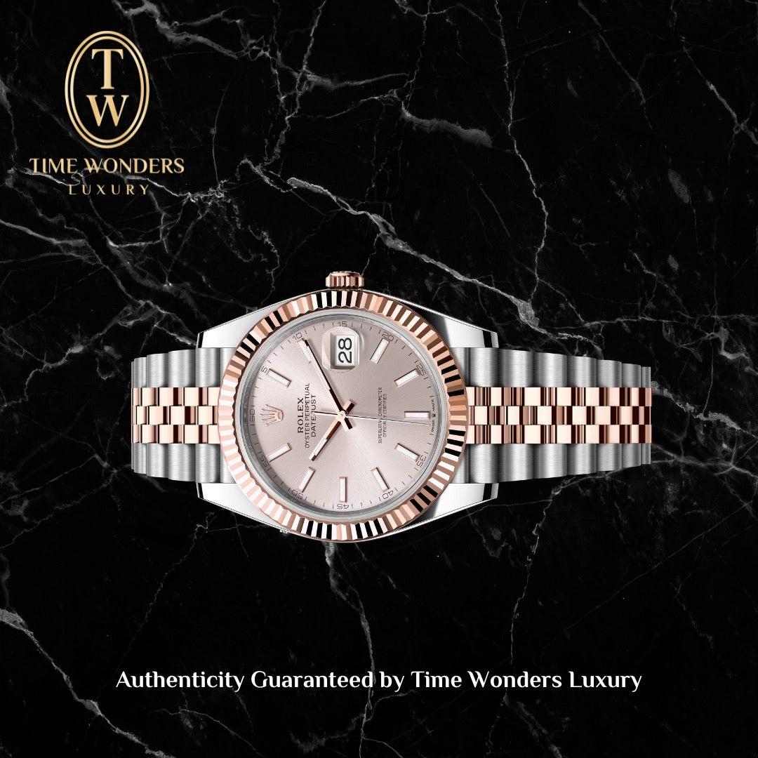 New September 2026 Rolex Datejust 41mm Two-tone 126331-0010 Rose Gold Sundust Pink Dial Jubilee