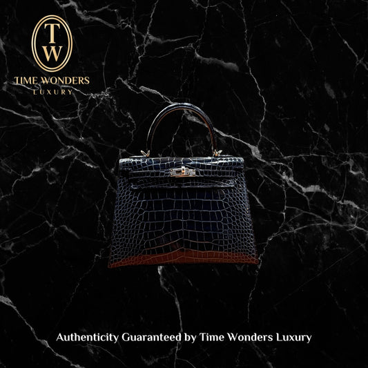 Like New 2025 Hermes Kelly 25 Mississippiensis Lisse Alligator PHW