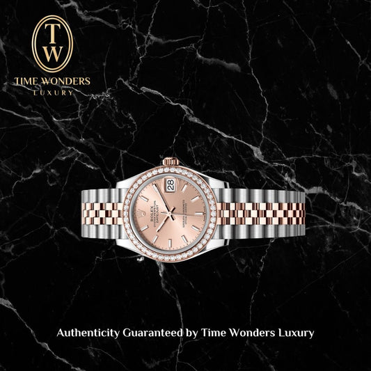 Lightly Used March 2021 Rolex Datejust 31mm Two-tone 278381RBR Rose Gold Champagne Dial 278381 Diamond Bezel