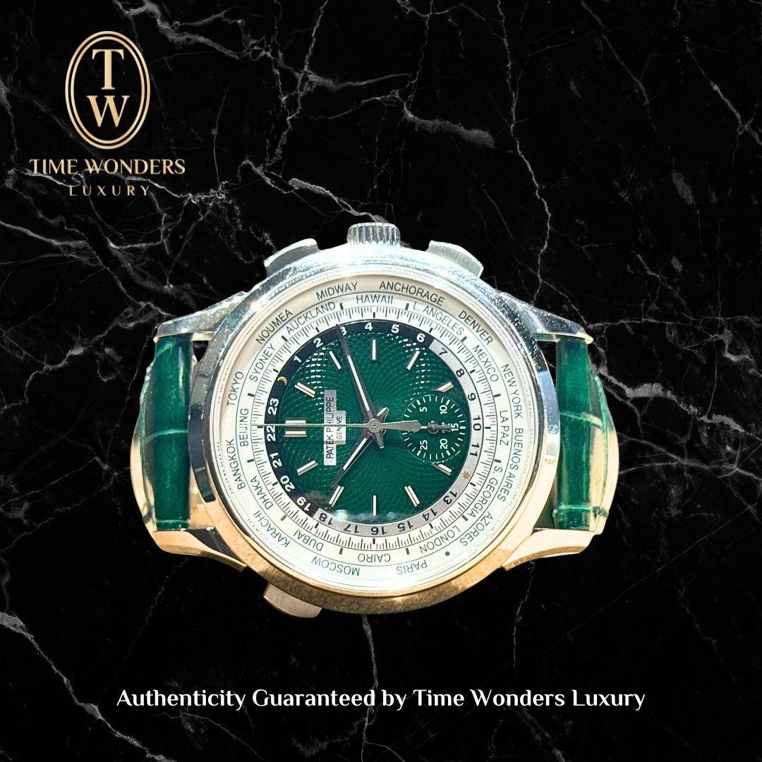 Lightly Used Q4 2022 Patek Philippe Complications 5930P-001 Green Dial 5930P 5930 Platinum