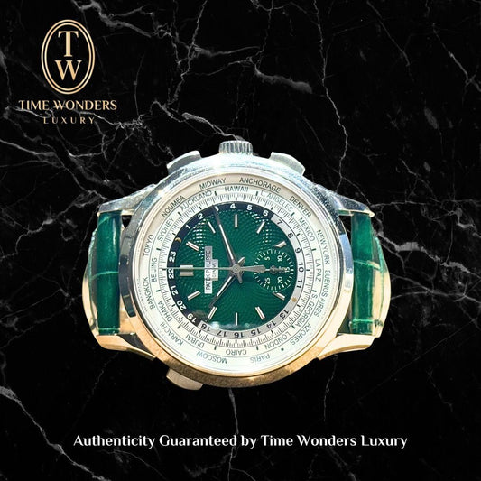 Lightly Used November 2022 Patek Philippe Complications 5930P-001 Green Dial 5930P 5930 Platinum