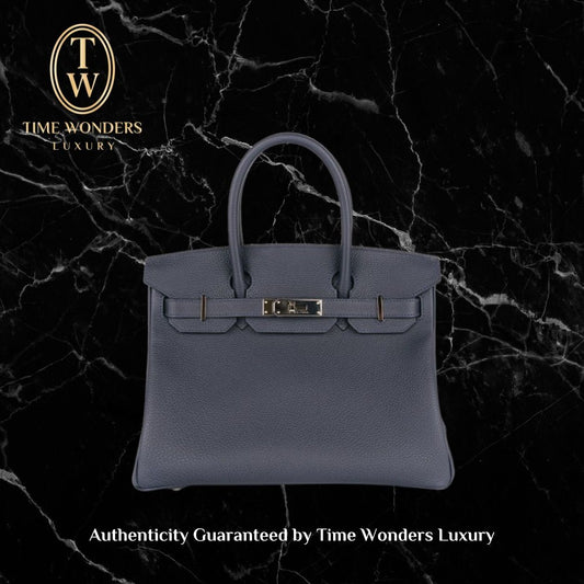 Like New 2017 Hermes Birkin 25 Dark Grey Silver Hardware