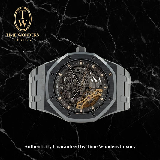 Like New 2023 Audemars Piguet Royal Oak 15416CE Double Balance Wheel Openworked Black Ceramic 15416 41mm