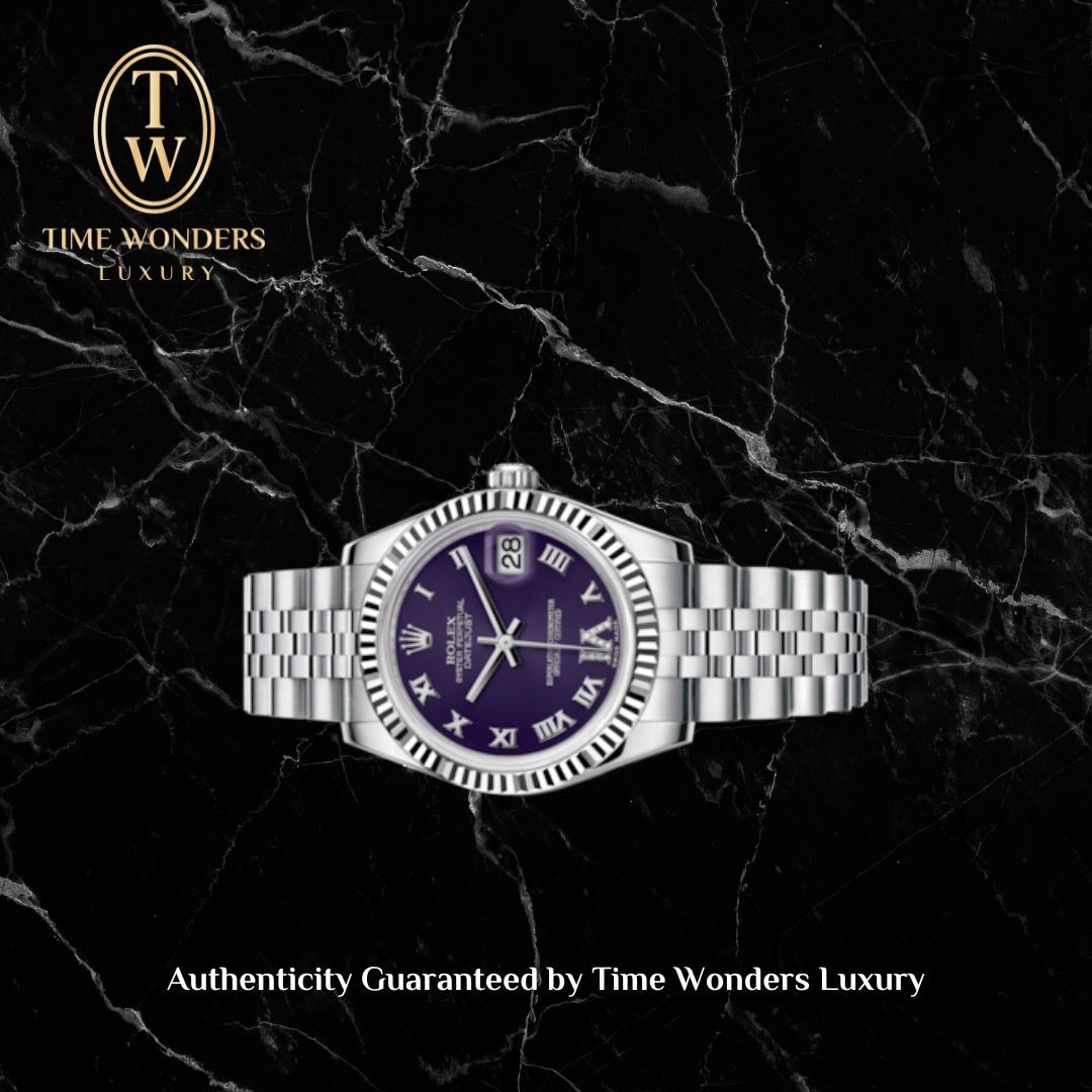 Like New April 2014 Rolex Datejust 31mm Purple Dial 178274 Jubilee Steel