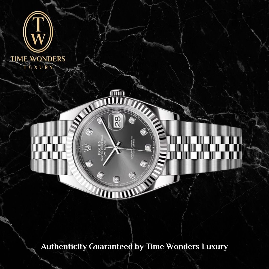 Like New April 2019 Rolex Datejust 126334 41mm Grey Diamonds Jubilee
