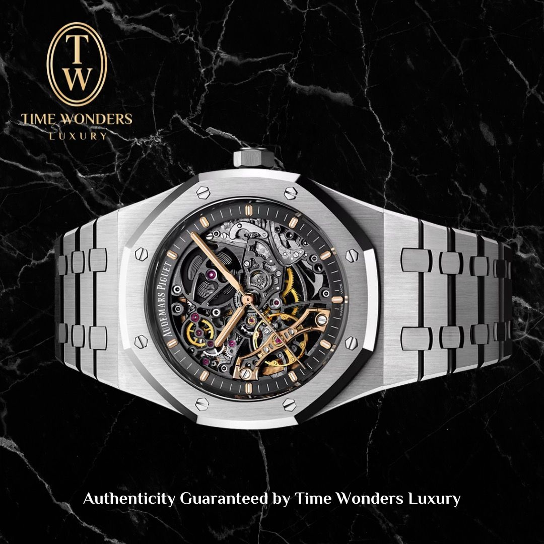 Like New April 2022 Audemars Piguet Royal Oak Double Balance Wheel Openworked 41mm 15407ST 15407